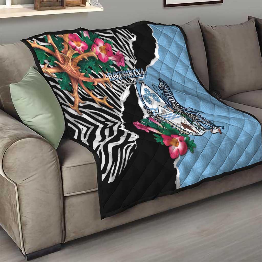 Botswana Independence Day Quilt Coat Of Arms Devils Claw - Wonder Print Shop