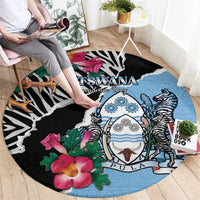 Botswana Independence Day Round Carpet Coat Of Arms Devils Claw - Wonder Print Shop