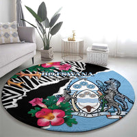 Botswana Independence Day Round Carpet Coat Of Arms Devils Claw - Wonder Print Shop