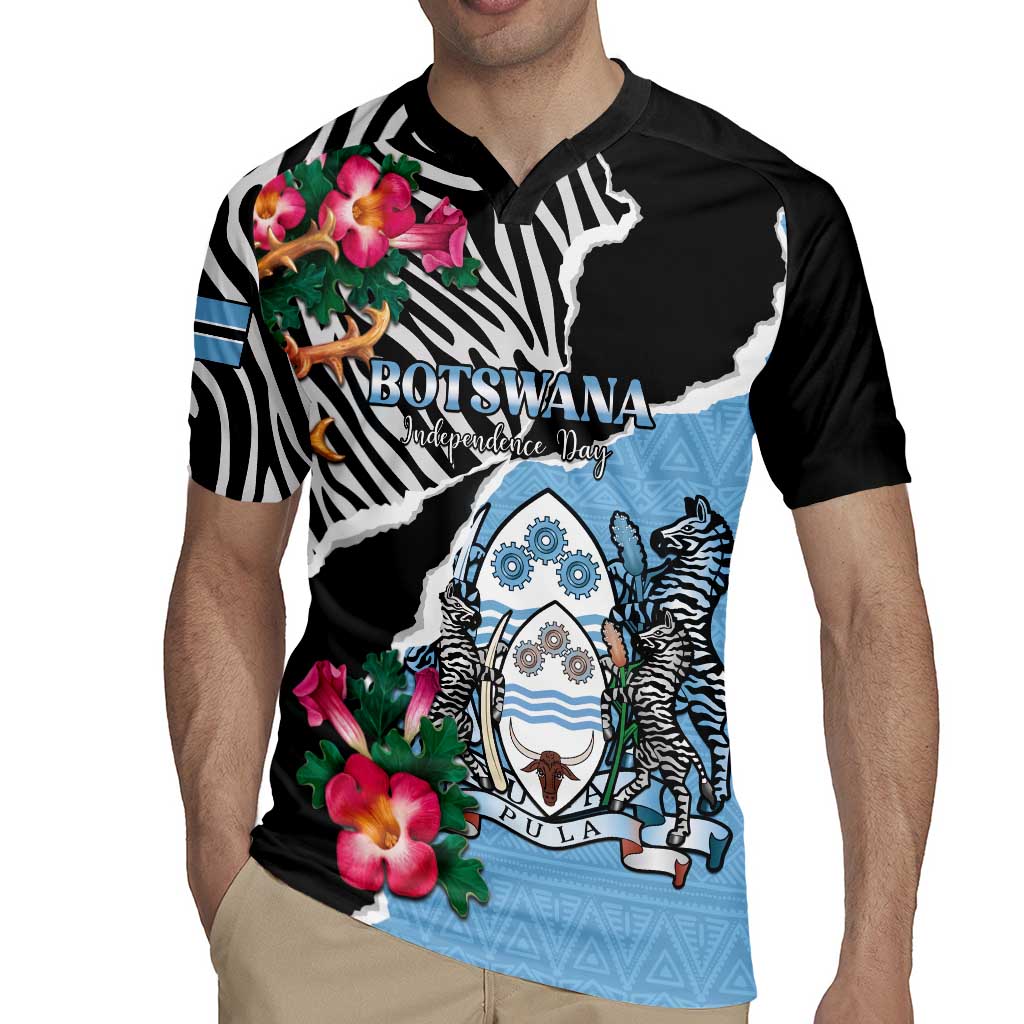 Personalized Botswana Independence Day Rugby Jersey Coat Of Arms Devils Claw - Wonder Print Shop