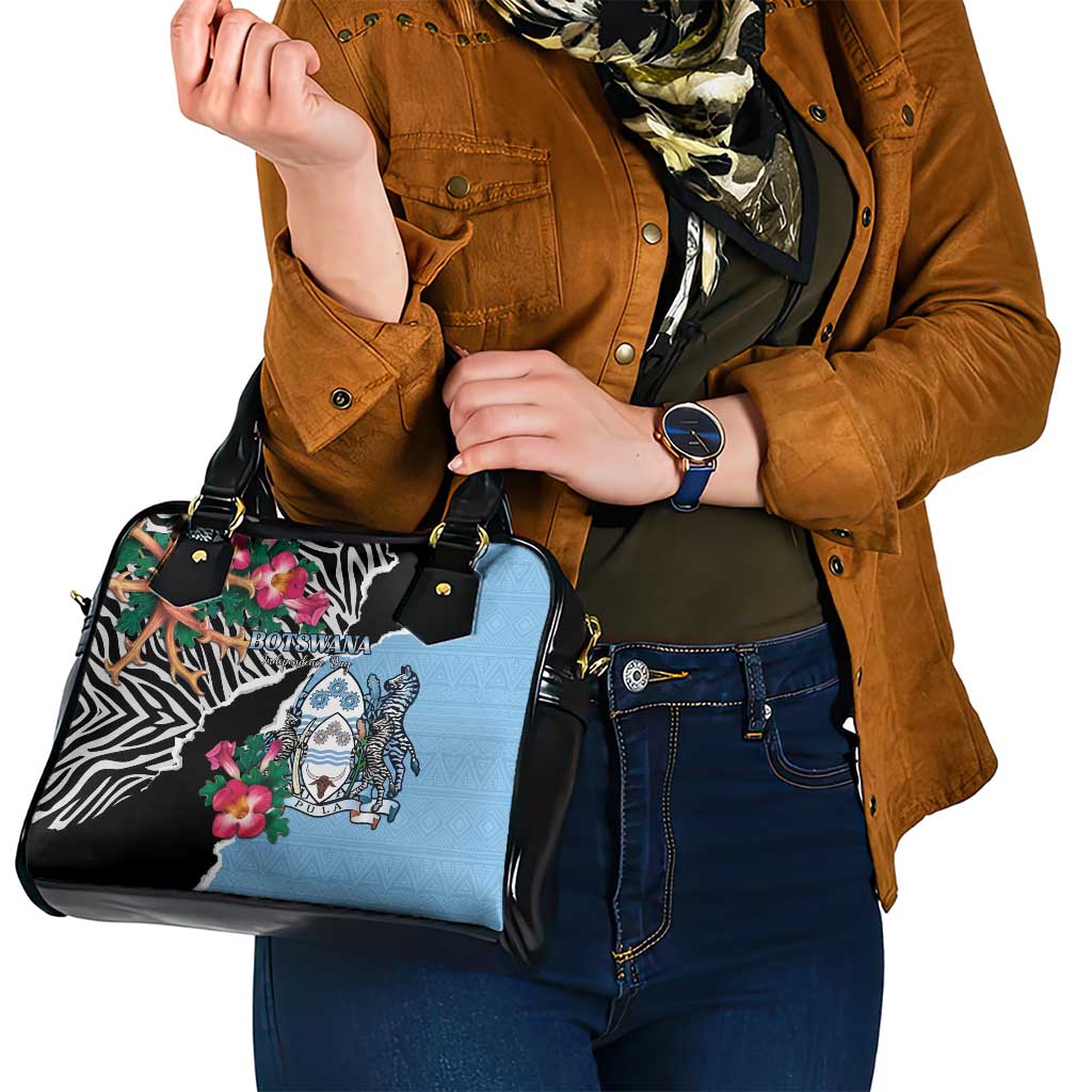 Botswana Independence Day Shoulder Handbag Coat Of Arms Devils Claw - Wonder Print Shop