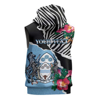 Personalized Botswana Independence Day Sleeveless Hoodie Coat Of Arms Devils Claw - Wonder Print Shop