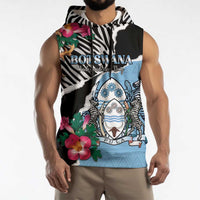 Personalized Botswana Independence Day Sleeveless Hoodie Coat Of Arms Devils Claw - Wonder Print Shop