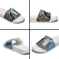 Botswana Independence Day Slide Sandals Coat Of Arms Devils Claw - Wonder Print Shop