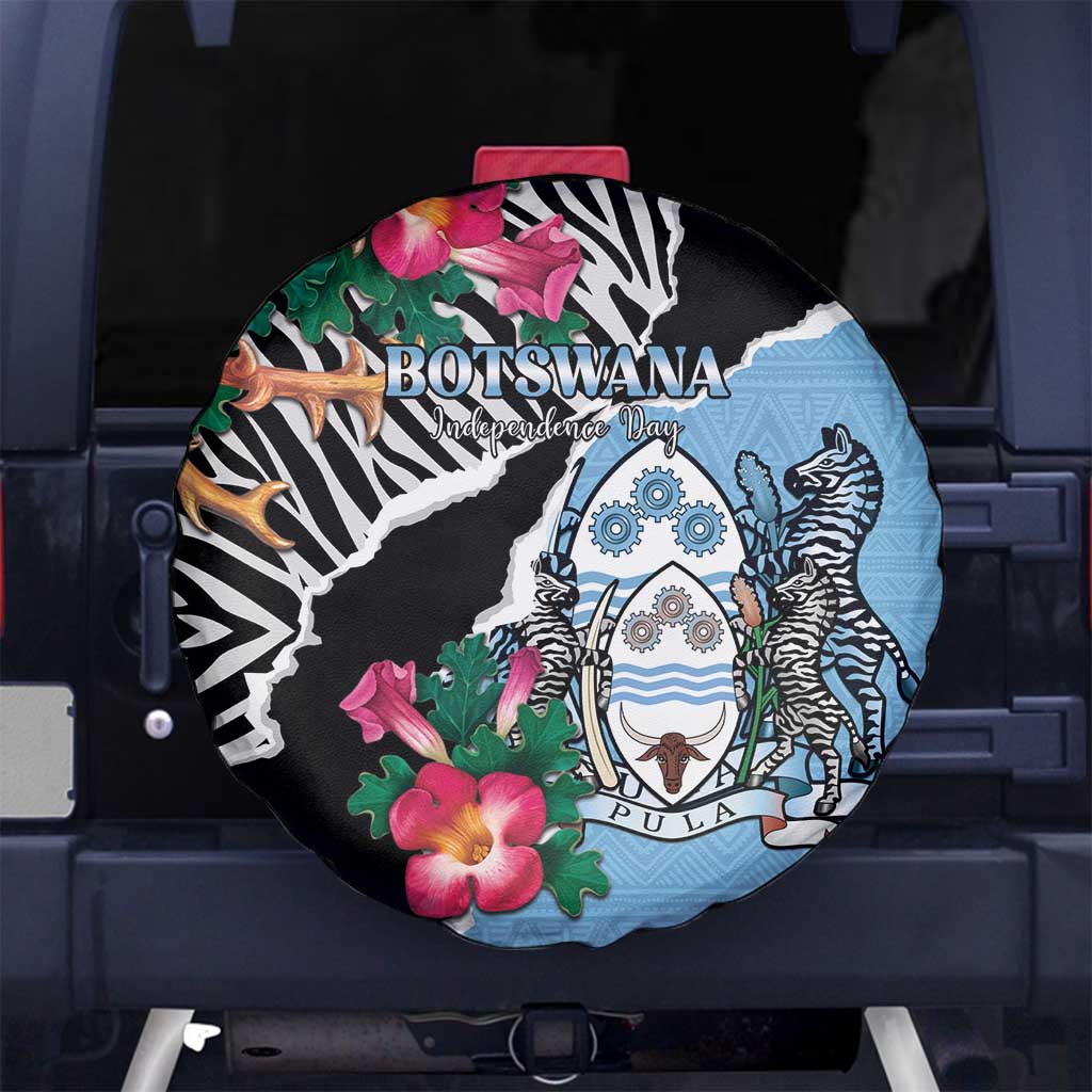 Botswana Independence Day Spare Tire Cover Coat Of Arms Devils Claw - Wonder Print Shop