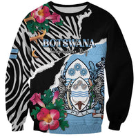Personalized Botswana Independence Day Sweatshirt Coat Of Arms Devils Claw - Wonder Print Shop