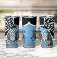 Personalized Botswana Independence Day Tumbler Cup Coat Of Arms Devils Claw - Wonder Print Shop