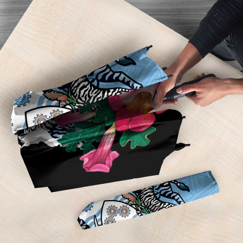 Botswana Independence Day Umbrella Coat Of Arms Devils Claw - Wonder Print Shop