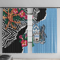 Botswana Independence Day Window Curtain Coat Of Arms Devils Claw - Wonder Print Shop