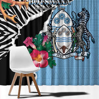 Botswana Independence Day Window Curtain Coat Of Arms Devils Claw - Wonder Print Shop