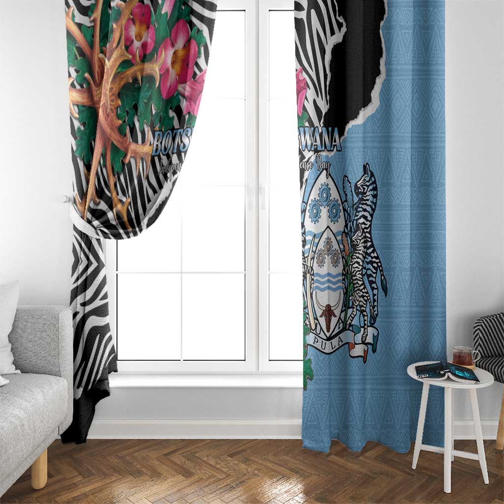 Botswana Independence Day Window Curtain Coat Of Arms Devils Claw - Wonder Print Shop