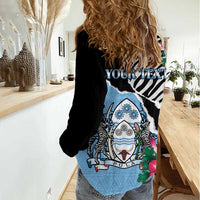 Personalized Botswana Independence Day Women Casual Shirt Coat Of Arms Devils Claw - Wonder Print Shop