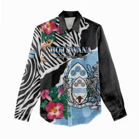 Personalized Botswana Independence Day Women Casual Shirt Coat Of Arms Devils Claw - Wonder Print Shop