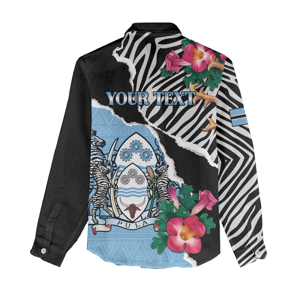 Personalized Botswana Independence Day Women Casual Shirt Coat Of Arms Devils Claw - Wonder Print Shop