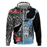 Personalized Botswana Independence Day Zip Hoodie Coat Of Arms Devils Claw - Wonder Print Shop