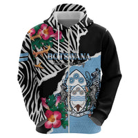 Personalized Botswana Independence Day Zip Hoodie Coat Of Arms Devils Claw - Wonder Print Shop
