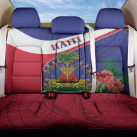 Haiti Back Car Seat Cover Neg Marron Ayiti Map - Hibiscus Polynesian - Wonder Print Shop