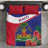 Haiti Bedding Set Neg Marron Ayiti Map - Hibiscus Polynesian - Wonder Print Shop