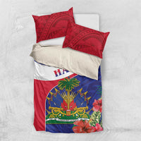 Haiti Bedding Set Neg Marron Ayiti Map - Hibiscus Polynesian - Wonder Print Shop