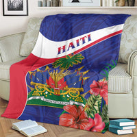 Haiti Blanket Neg Marron Ayiti Map - Hibiscus Polynesian