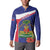 Haiti Button Sweatshirt Neg Marron Ayiti Map - Hibiscus Polynesian - Wonder Print Shop