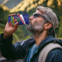 Haiti 4 in 1 Can Cooler Tumbler Neg Marron Ayiti Map - Hibiscus Polynesian - Wonder Print Shop