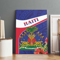 Haiti Canvas Wall Art Neg Marron Ayiti Map - Hibiscus Polynesian - Wonder Print Shop