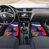 Haiti Car Mats Neg Marron Ayiti Map - Hibiscus Polynesian - Wonder Print Shop