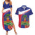 Haiti Couples Matching Summer Maxi Dress and Hawaiian Shirt Neg Marron Ayiti Map - Hibiscus Polynesian - Wonder Print Shop