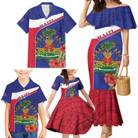 Haiti Family Matching Mermaid Dress and Hawaiian Shirt Neg Marron Ayiti Map - Hibiscus Polynesian - Wonder Print Shop