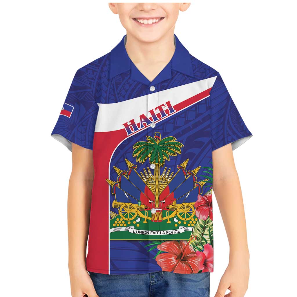 Haiti Family Matching Mermaid Dress and Hawaiian Shirt Neg Marron Ayiti Map - Hibiscus Polynesian - Wonder Print Shop