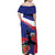 Haiti Family Matching Off Shoulder Maxi Dress and Hawaiian Shirt Neg Marron Ayiti Map - Hibiscus Polynesian - Wonder Print Shop