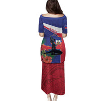 Haiti Family Matching Puletasi and Hawaiian Shirt Neg Marron Ayiti Map - Hibiscus Polynesian - Wonder Print Shop