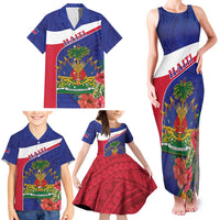 Haiti Family Matching Tank Maxi Dress and Hawaiian Shirt Neg Marron Ayiti Map - Hibiscus Polynesian - Wonder Print Shop