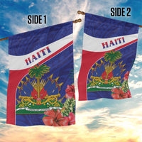 Haiti Garden Flag Neg Marron Ayiti Map - Hibiscus Polynesian - Wonder Print Shop