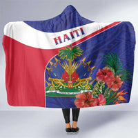 Haiti Hooded Blanket Neg Marron Ayiti Map - Hibiscus Polynesian