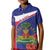Haiti Kid Polo Shirt Neg Marron Ayiti Map - Hibiscus Polynesian - Wonder Print Shop