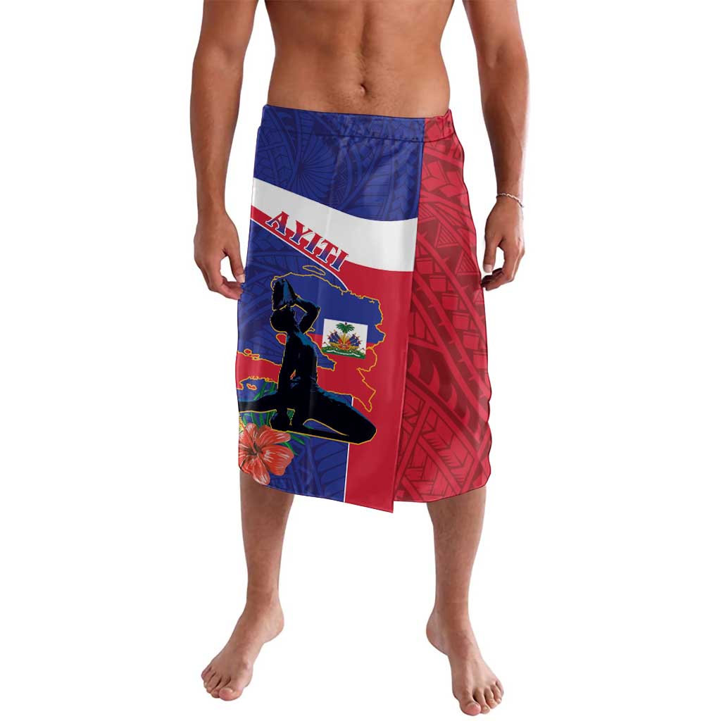 Haiti Lavalava Neg Marron Ayiti Map - Hibiscus Polynesian - Wonder Print Shop