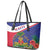 Haiti Leather Tote Bag Neg Marron Ayiti Map - Hibiscus Polynesian - Wonder Print Shop