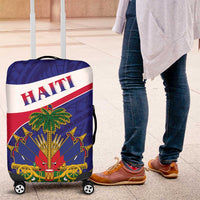 Haiti Luggage Cover Neg Marron Ayiti Map - Hibiscus Polynesian - Wonder Print Shop