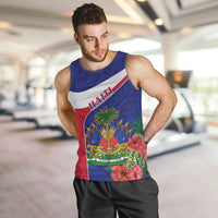 Haiti Men Tank Top Neg Marron Ayiti Map - Hibiscus Polynesian - Wonder Print Shop