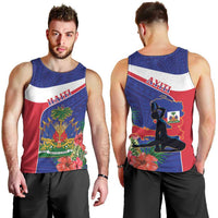 Haiti Men Tank Top Neg Marron Ayiti Map - Hibiscus Polynesian - Wonder Print Shop