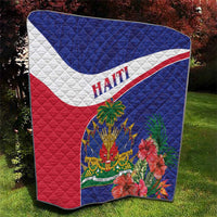 Haiti Quilt Neg Marron Ayiti Map - Hibiscus Polynesian - Wonder Print Shop