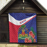 Haiti Quilt Neg Marron Ayiti Map - Hibiscus Polynesian - Wonder Print Shop