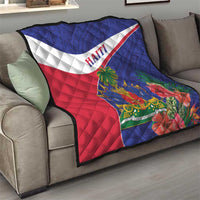 Haiti Quilt Neg Marron Ayiti Map - Hibiscus Polynesian - Wonder Print Shop