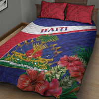 Haiti Quilt Bed Set Neg Marron Ayiti Map - Hibiscus Polynesian - Wonder Print Shop