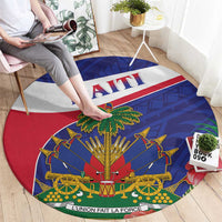 Haiti Round Carpet Neg Marron Ayiti Map - Hibiscus Polynesian