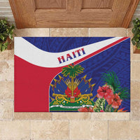 Haiti Rubber Doormat Neg Marron Ayiti Map - Hibiscus Polynesian - Wonder Print Shop