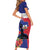 Haiti Short Sleeve Bodycon Dress Neg Marron Ayiti Map - Hibiscus Polynesian - Wonder Print Shop