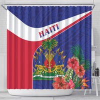 Haiti Shower Curtain Neg Marron Ayiti Map - Hibiscus Polynesian